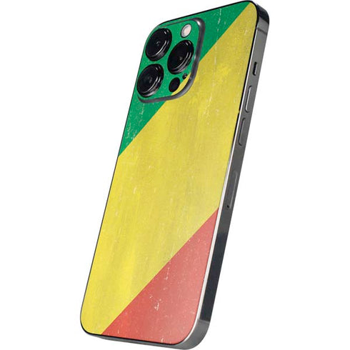Republic of the Congo Flag Distressed iPhone 14 Pro Skin