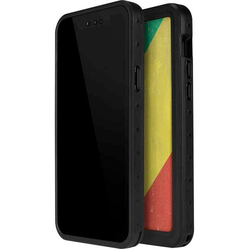 Republic of the Congo Flag Distressed iPhone 14 Pro Waterproof Case