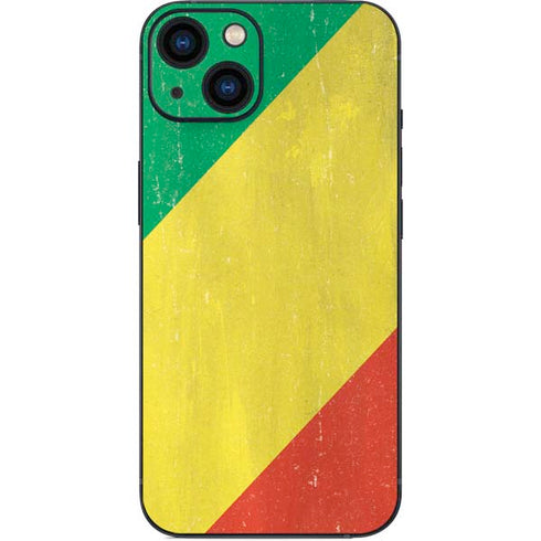 Republic of the Congo Flag Distressed iPhone 14 Skin