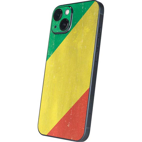 Republic of the Congo Flag Distressed iPhone 14 Skin