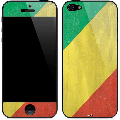 Republic of the Congo Flag Distressed iPhone 5/5s/5SE Skin