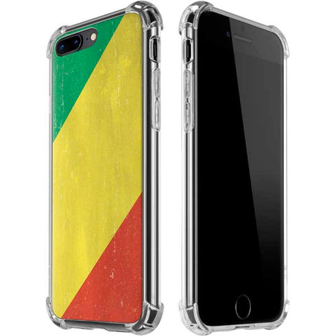 Republic of the Congo Flag Distressed iPhone 7/8 Plus Clear Case