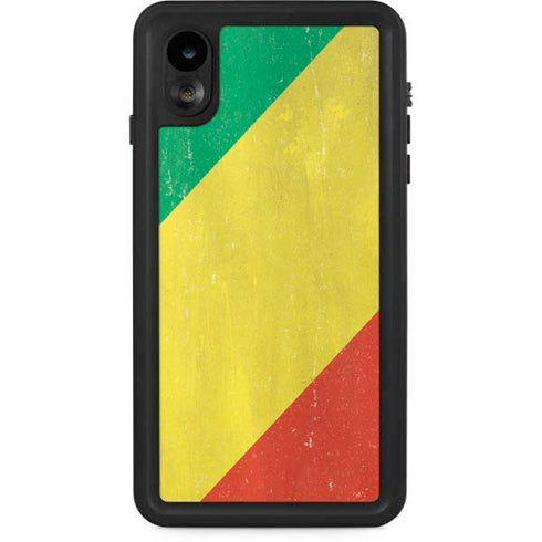 Republic of the Congo Flag Distressed iPhone XR Waterproof Case