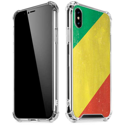 Republic of the Congo Flag Distressed iPhone XS Max Clear Case