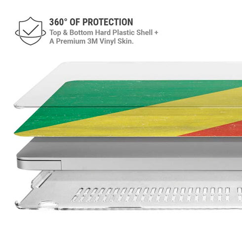 Republic of the Congo Flag Distressed MacBook Air 15in (2023-2025) Case plus Skin