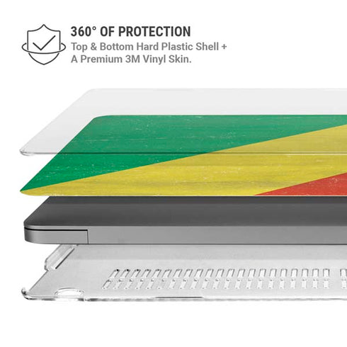 Republic of the Congo Flag Distressed MacBook Pro 16in (2021-25) Case plus Skin