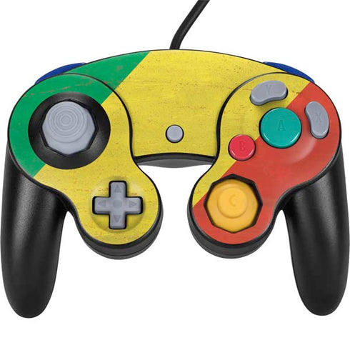 Republic of the Congo Flag Distressed Nintendo GameCube Controller Skin