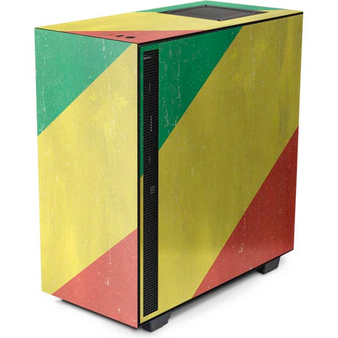 Republic of the Congo Flag Distressed NZXT H510 Compact ATX Mid-Tower Case Skin