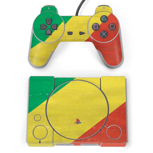 Republic of the Congo Flag Distressed PlayStation Classic Bundle Skin