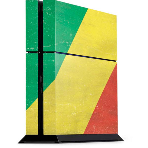 Republic of the Congo Flag Distressed PS4 Console Skin