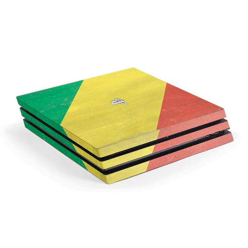 Republic of the Congo Flag Distressed PS4 Pro Console Skin