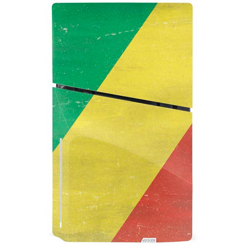 Republic of the Congo Flag Distressed PS5 Slim Disk Bundle Skin