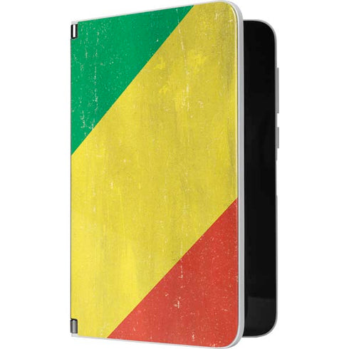 Republic of the Congo Flag Distressed Surface Duo Skin