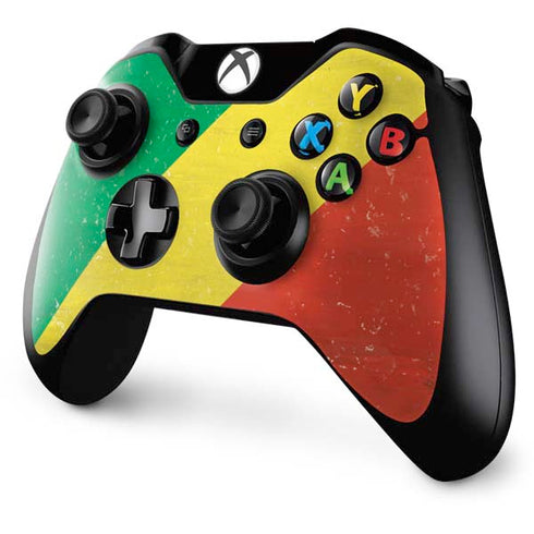 Republic of the Congo Flag Distressed Xbox One Controller Skin