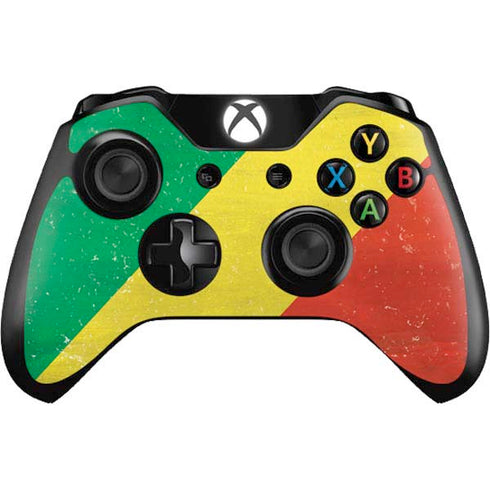 Republic of the Congo Flag Distressed Xbox One Controller Skin