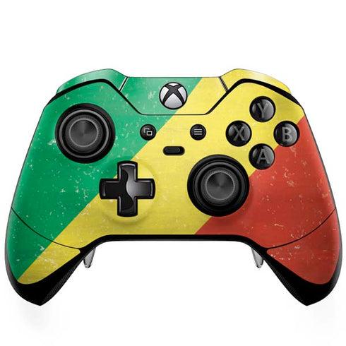Republic of the Congo Flag Distressed Xbox One Elite Controller Skin