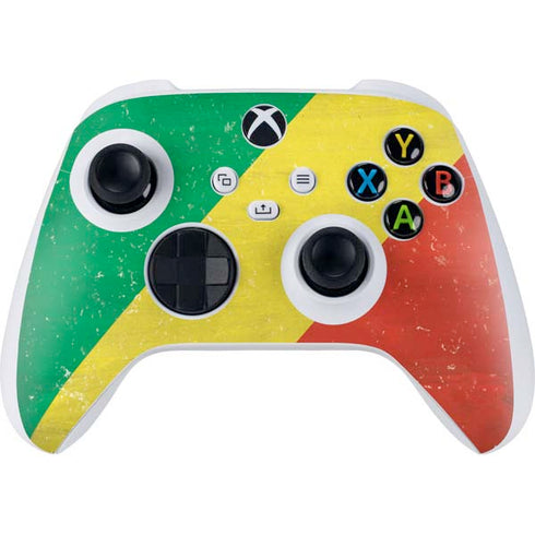Republic of the Congo Flag Distressed Xbox Series S Controller Skin