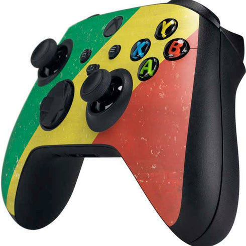 Republic of the Congo Flag Distressed Xbox Series X Controller Skin