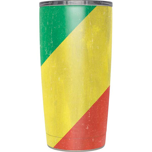Republic of the Congo Flag Distressed Yeti 20oz Tumbler Skin