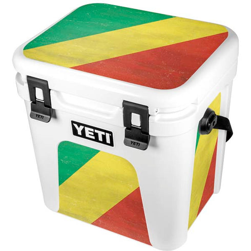 Republic of the Congo Flag Distressed YETI Roadie 24 Hard Cooler Skin