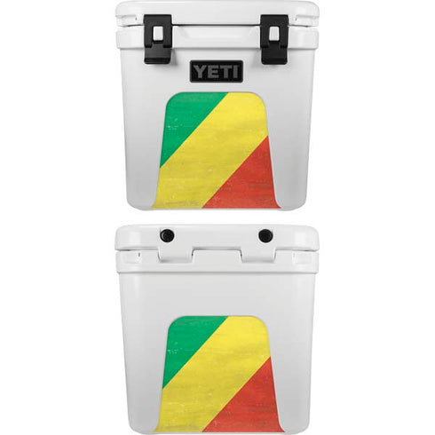 Republic of the Congo Flag Distressed YETI Roadie 24 Hard Cooler Skin