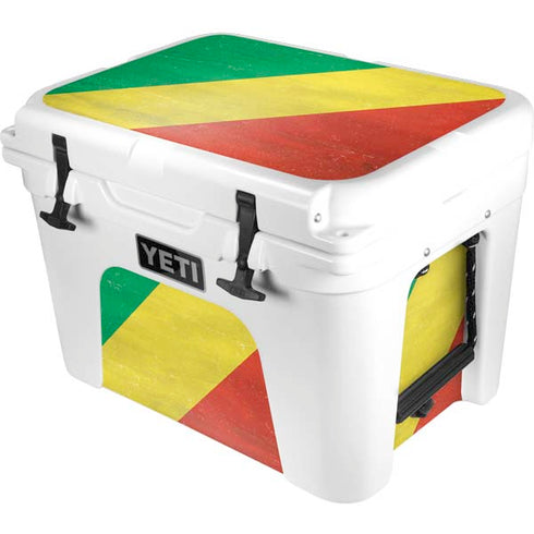 Republic of the Congo Flag Distressed YETI Tundra 35 Hard Cooler Skin