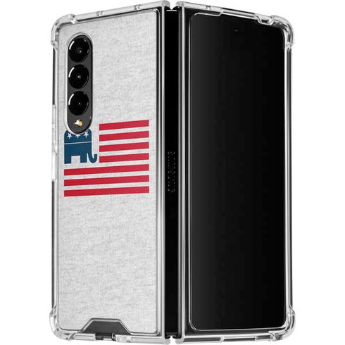 Republican American Flag Galaxy Z Fold4 5G Clear Case