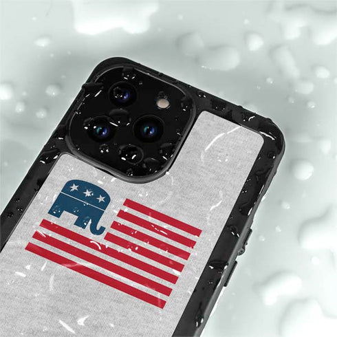 Republican American Flag iPhone 14 Pro Max Waterproof Case