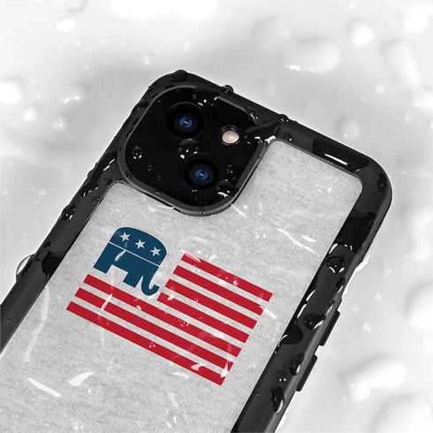 Republican American Flag iPhone 15 Plus Waterproof Case