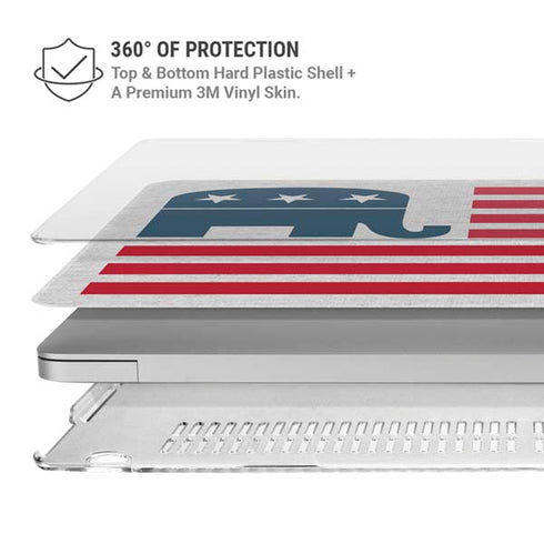 Republican American Flag MacBook Pro 15in (2016-19) Case plus Skin