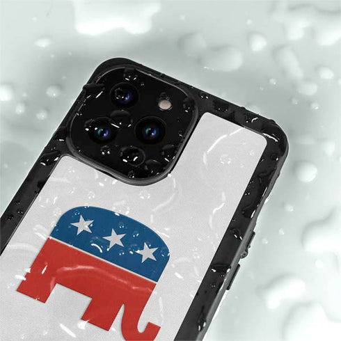 Republican Elephant iPhone 14 Pro Max Waterproof Case