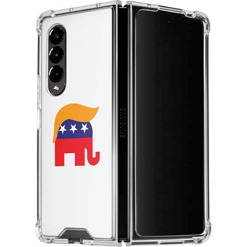 Republican Trump Hair Galaxy Z Fold4 5G Clear Case