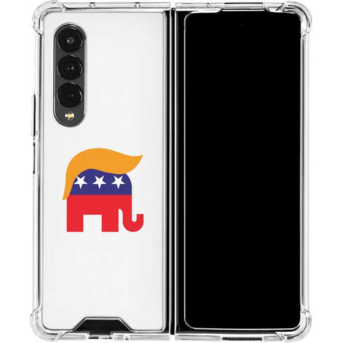 Republican Trump Hair Galaxy Z Fold4 5G Clear Case