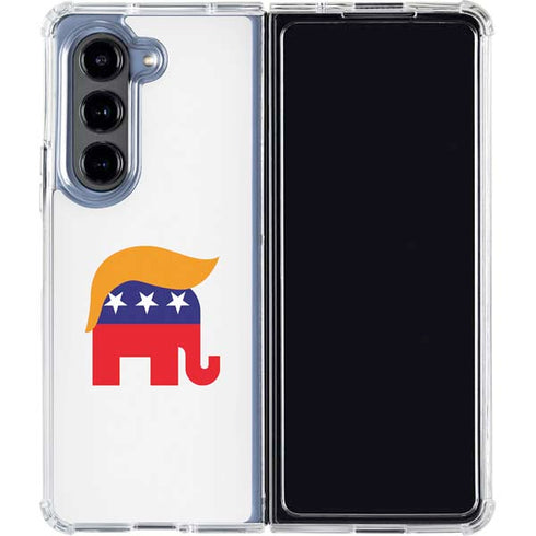 Republican Trump Hair Galaxy Z Fold5 5G Clear Case