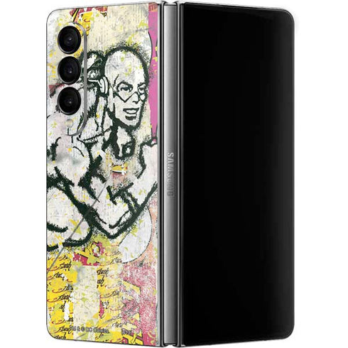 DC Comics The Flash Retro Abstract Running Pose Galaxy Z Fold4 5G Skin