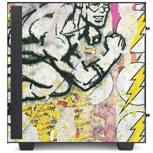 DC Comics The Flash Retro Abstract Running Pose NZXT H510 Compact ATX Mid-Tower Case Skin