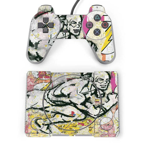 DC Comics The Flash Retro Abstract Running Pose PlayStation Classic Bundle Skin