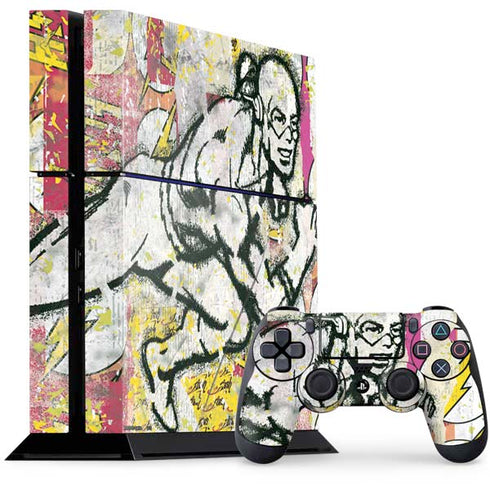 DC Comics The Flash Retro Abstract Running Pose PS4 Console and Controller Bundle Skin