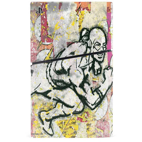 DC Comics The Flash Retro Abstract Running Pose PS5 Slim Disk Console Skin