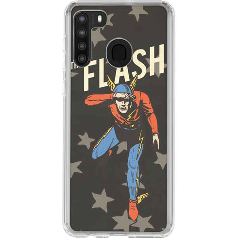 DC Comics The Flash Retro Action Pose Galaxy A21 Clear Case