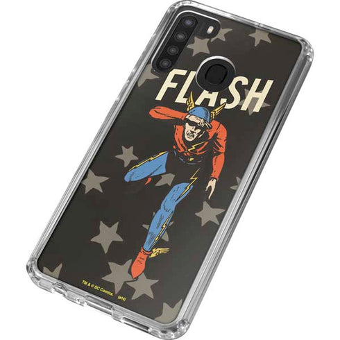DC Comics The Flash Retro Action Pose Galaxy A21 Clear Case