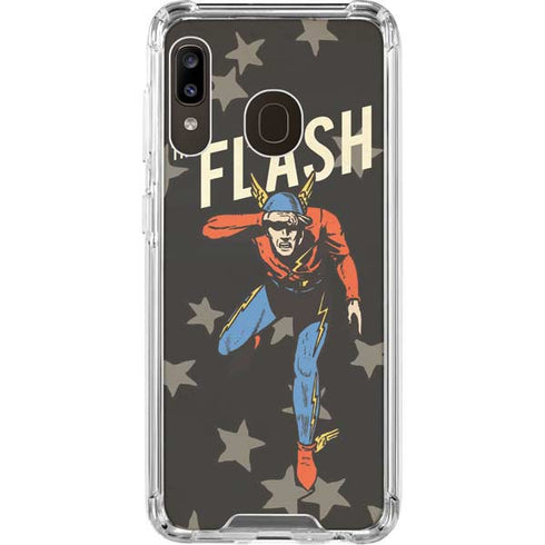 DC Comics The Flash Retro Action Pose Galaxy A30 Clear Case