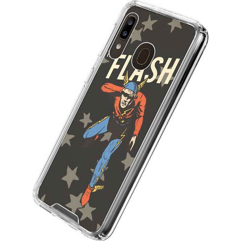DC Comics The Flash Retro Action Pose Galaxy A30 Clear Case