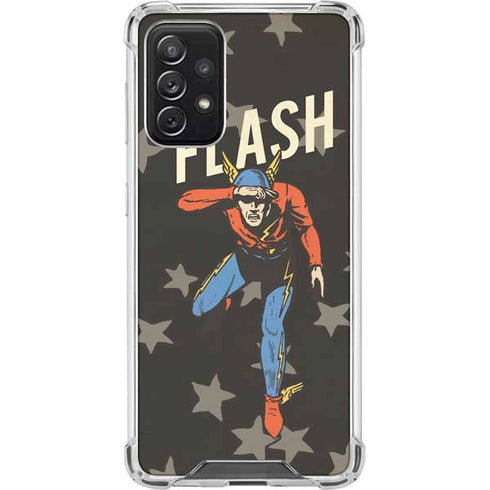 DC Comics The Flash Retro Action Pose Galaxy A72 5G Clear Case