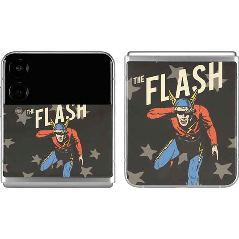 DC Comics The Flash Retro Action Pose Galaxy Z Flip4 5G Skin