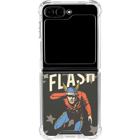 DC Comics The Flash Retro Action Pose Galaxy Z Flip5 5G Clear Case