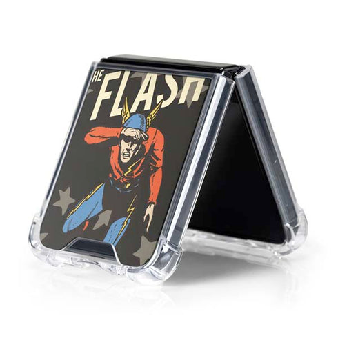 DC Comics The Flash Retro Action Pose Galaxy Z Flip5 5G Clear Case