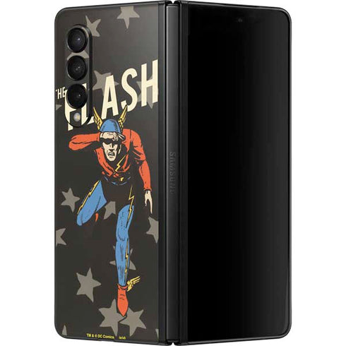 DC Comics The Flash Retro Action Pose Galaxy Z Fold3 5G Skin
