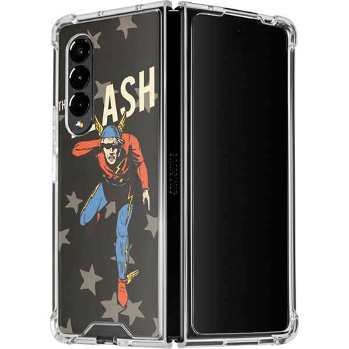 DC Comics The Flash Retro Action Pose Galaxy Z Fold4 5G Clear Case