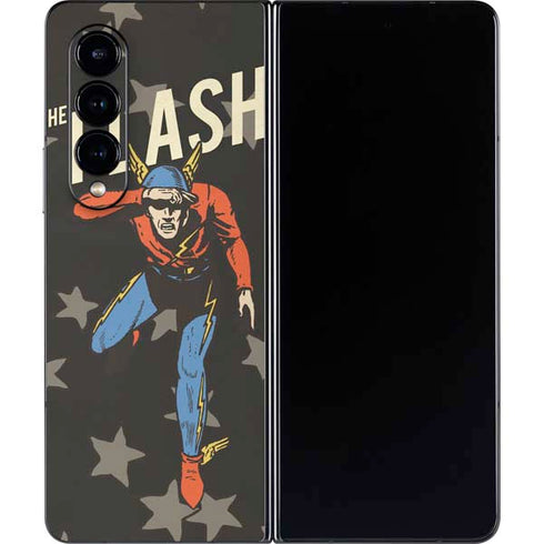 DC Comics The Flash Retro Action Pose Galaxy Z Fold4 5G Skin